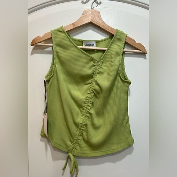 NWT Callahan ‘Leni’ Tank in Basil. Asymmetrical Front Drawstring, Size S. - Picture 4 of 10
